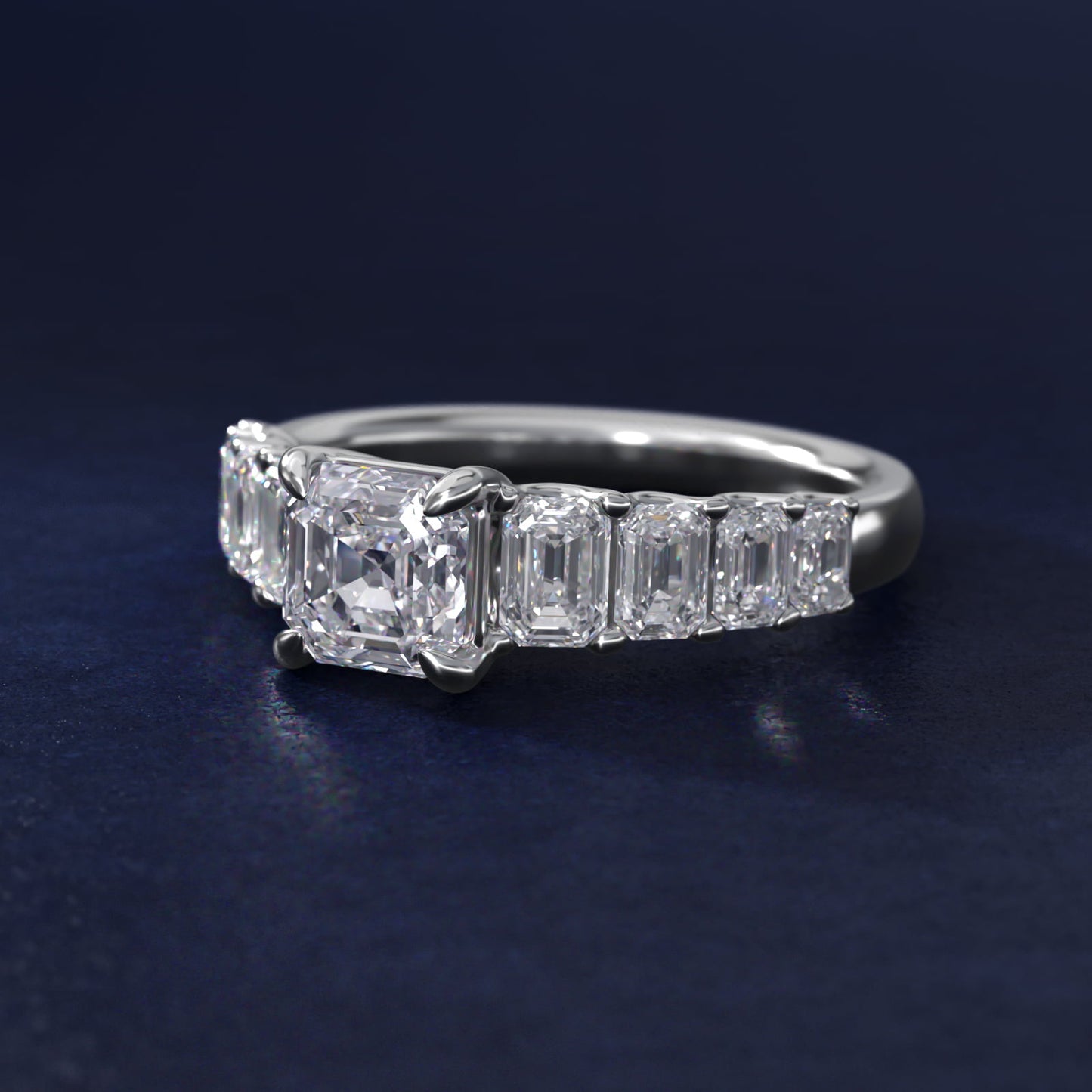Radiant-Cut Diamond Engagement Ring in 14k White Gold - Asscher Center