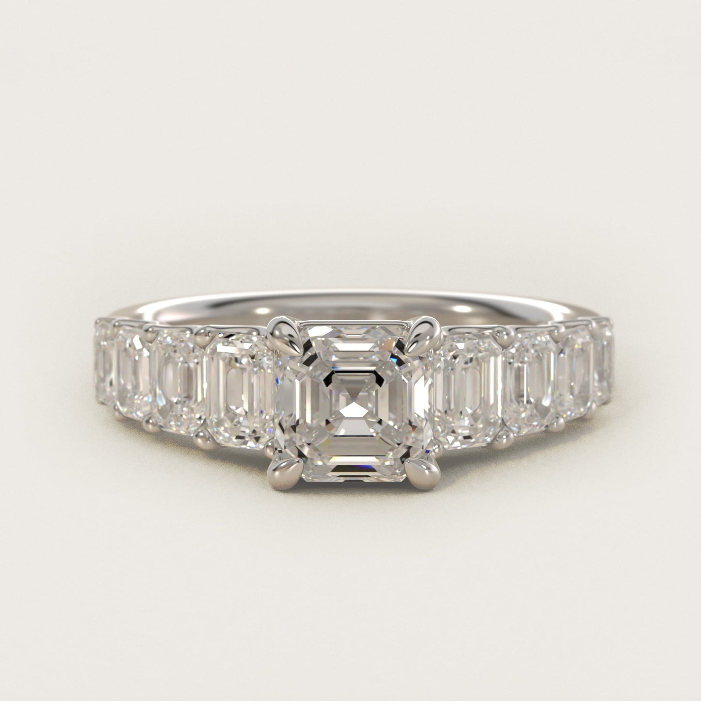 Radiant-Cut Diamond Engagement Ring in 14k White Gold - Asscher Center