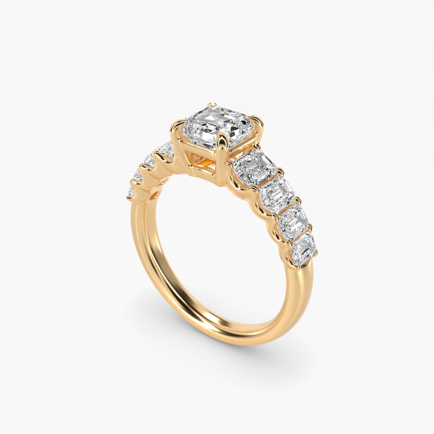 Radiant-Cut Diamond Engagement Ring in 14k Yellow Gold - Asscher Center