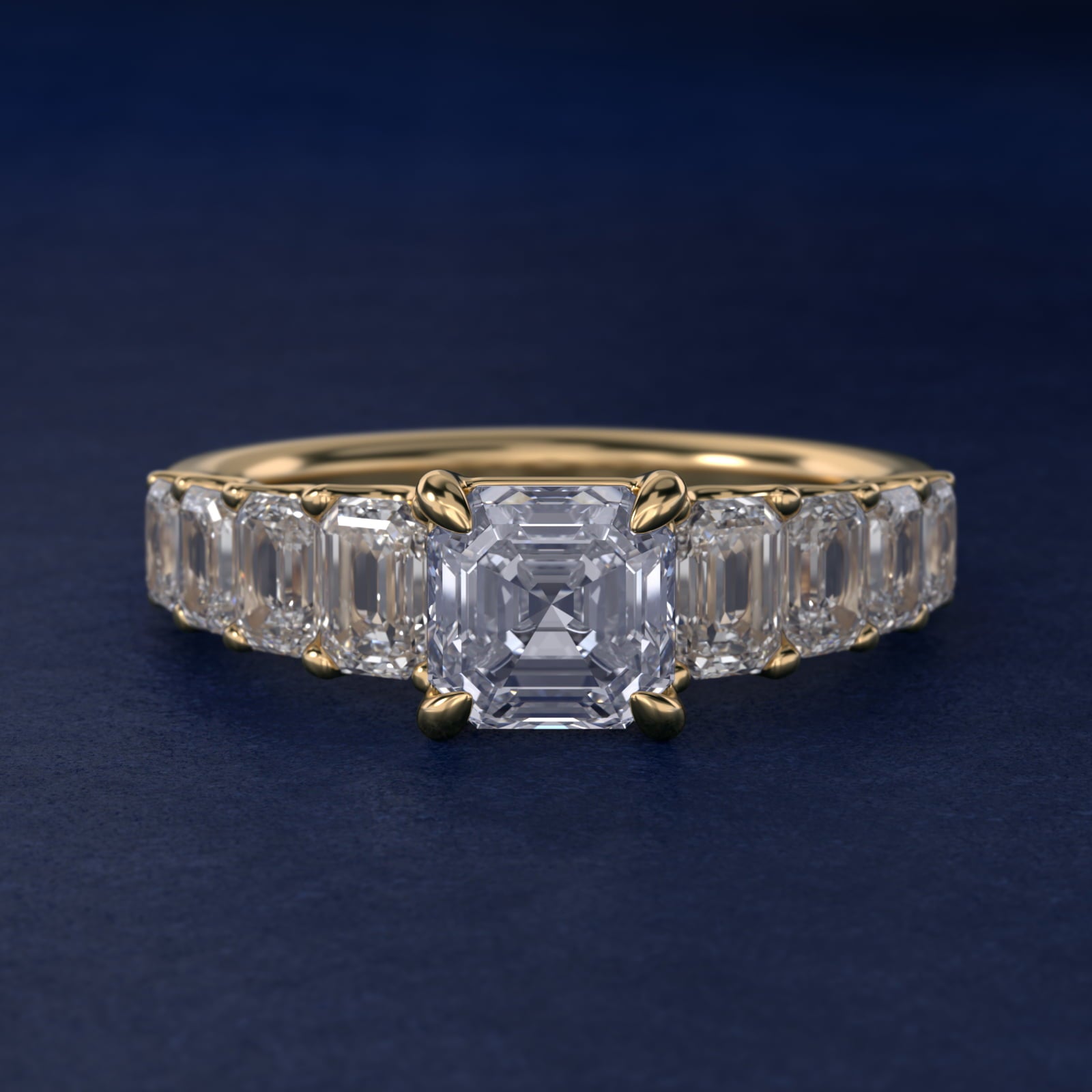 Radiant-Cut Diamond Engagement Ring in 14k Yellow Gold - Asscher Center