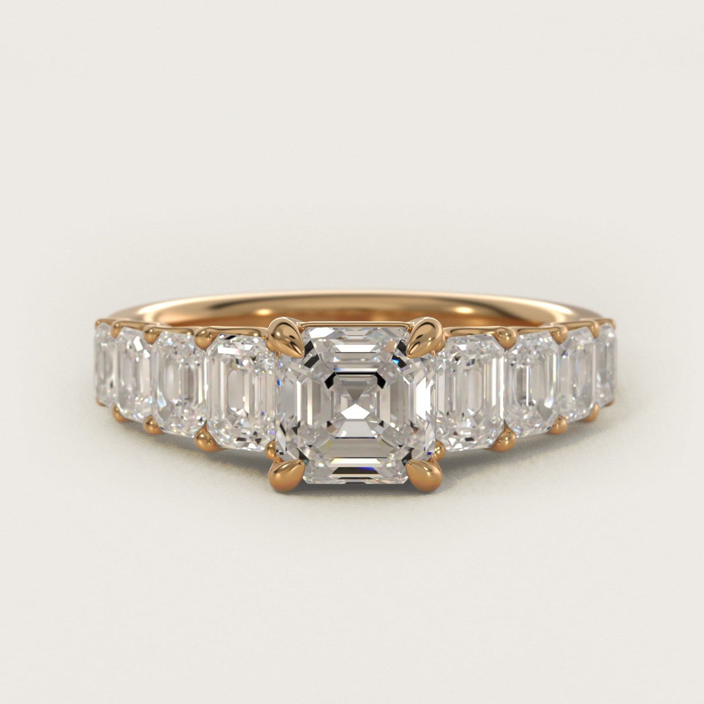 Radiant-Cut Diamond Engagement Ring in 14k Yellow Gold - Asscher Center