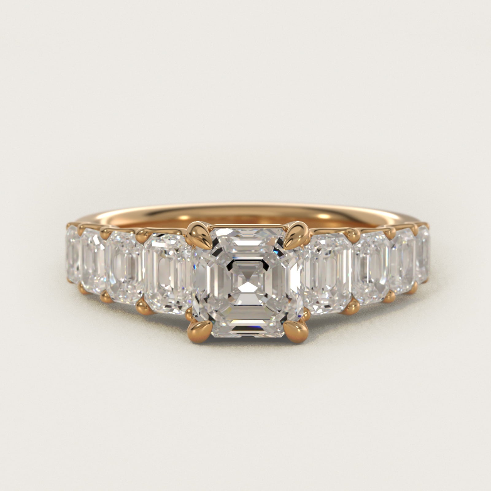 Radiant-Cut Diamond Engagement Ring in 14k Yellow Gold - Asscher Center