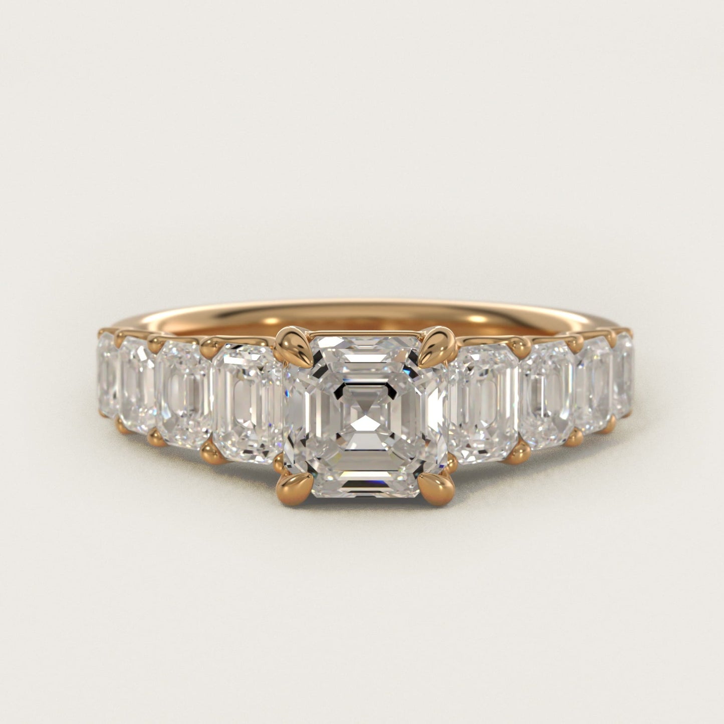 Radiant-Cut Diamond Engagement Ring in 18k Yellow Gold - Asscher Center