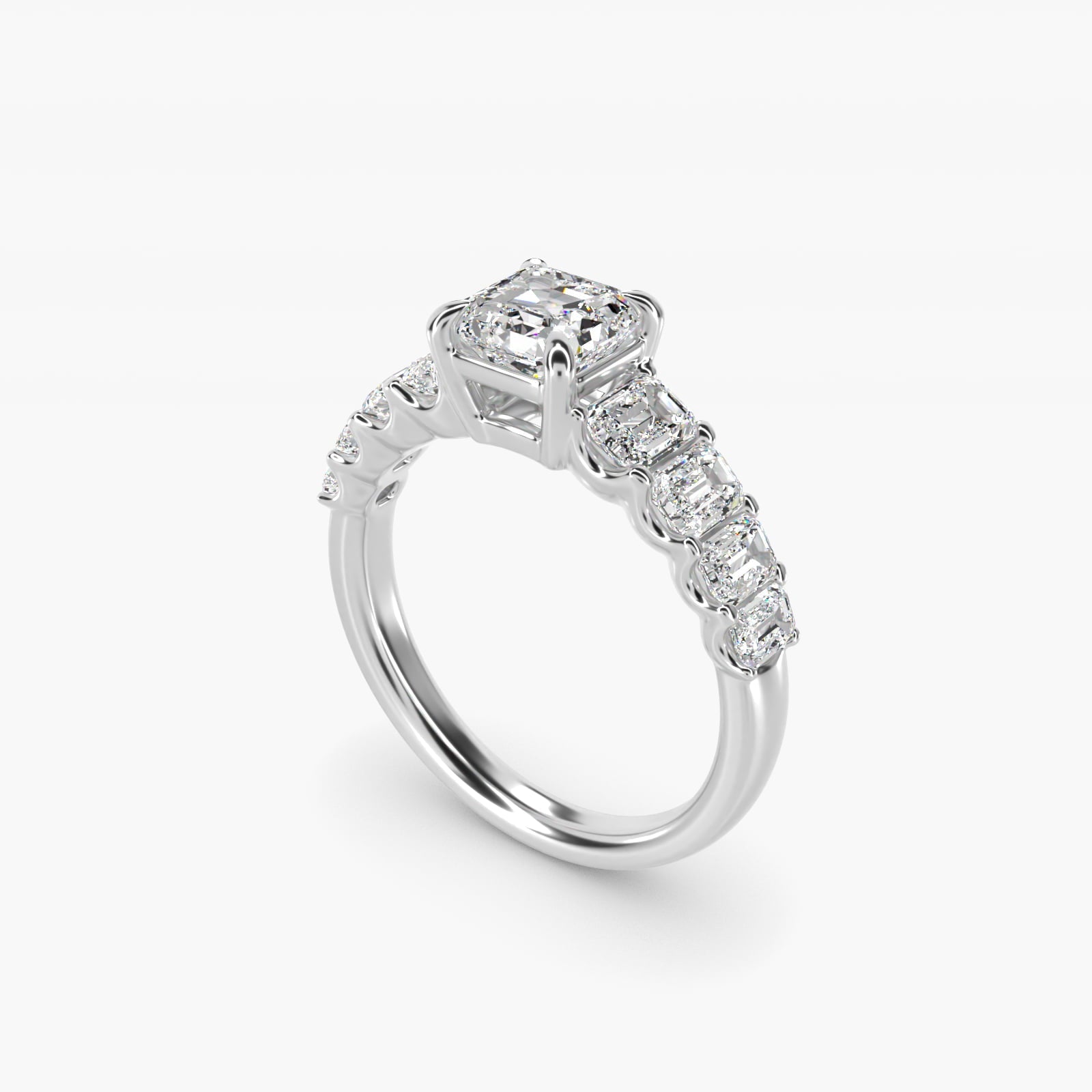 Radiant-Cut Diamond Engagement Ring in Platinum - Asscher Center