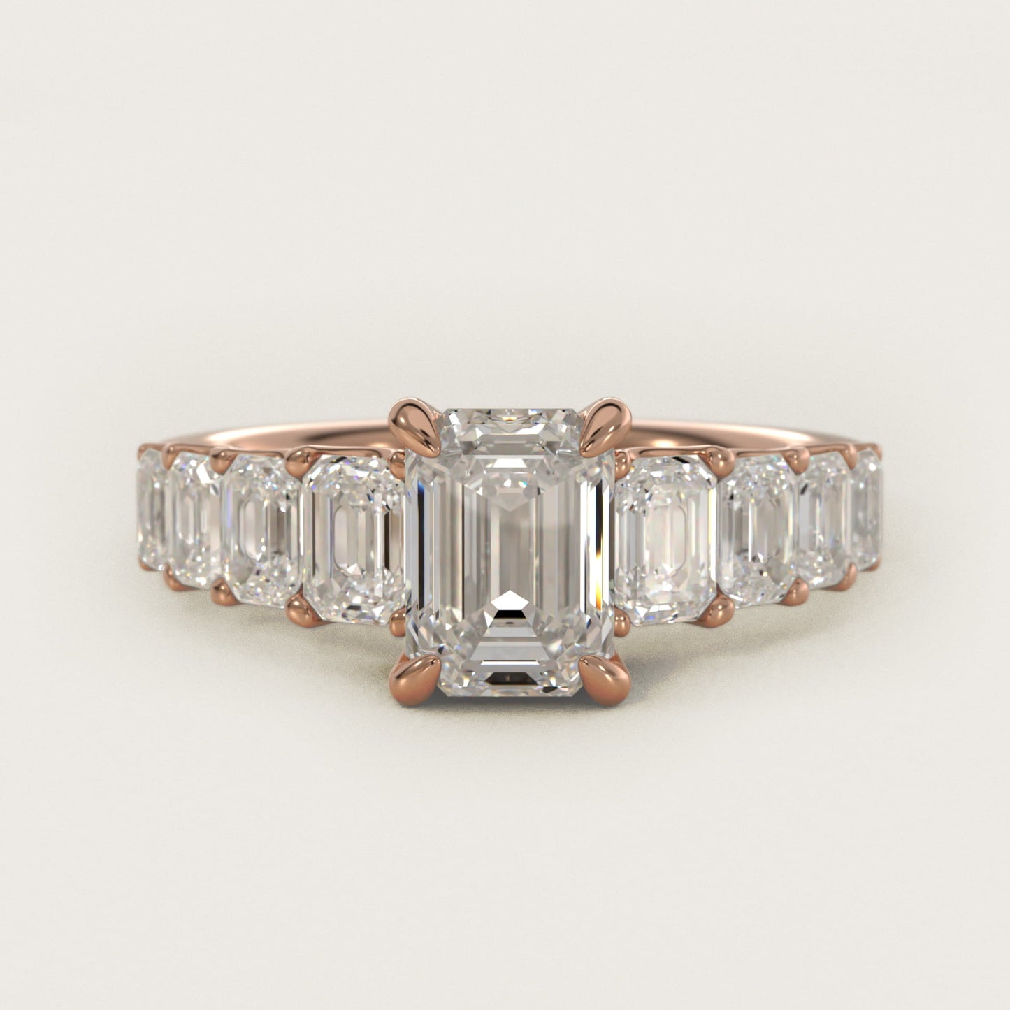 Radiant-Cut Diamond Engagement Ring in 14k Rose Gold - Emerald Center