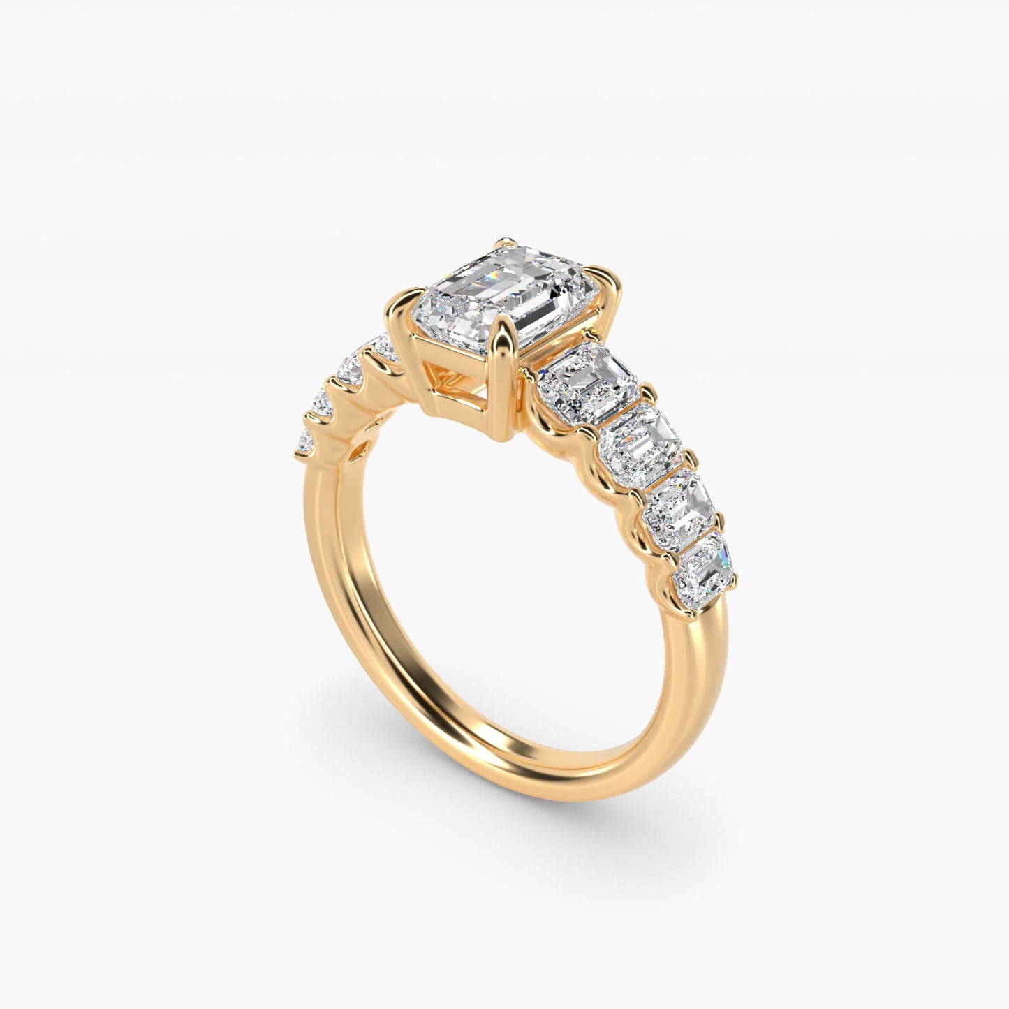 Radiant-Cut Diamond Engagement Ring in 14k Yellow Gold - Emerald Center