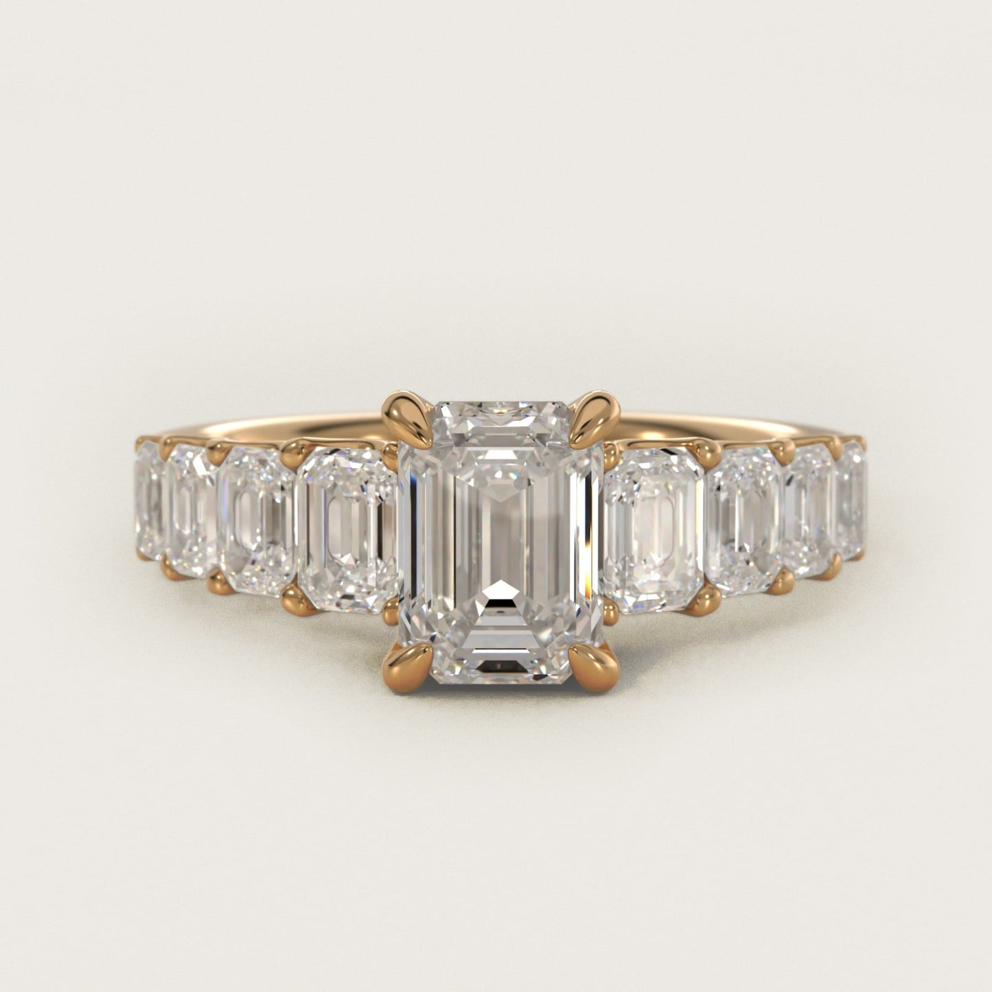 Radiant-Cut Diamond Engagement Ring in 18k Yellow Gold - Emerald Center