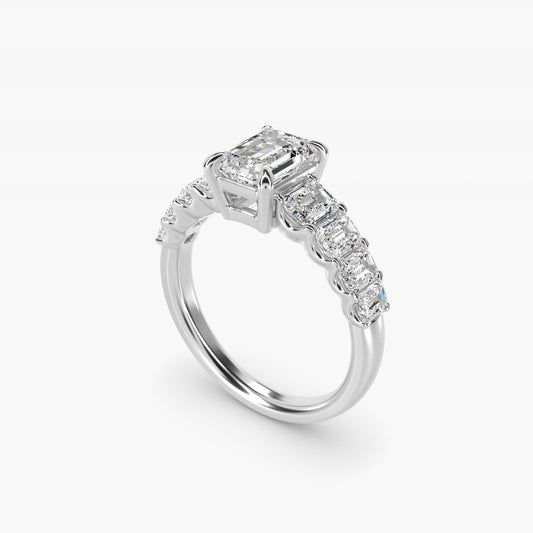 Radiant-Cut Diamond Engagement Ring in Platinum - Emerald Center