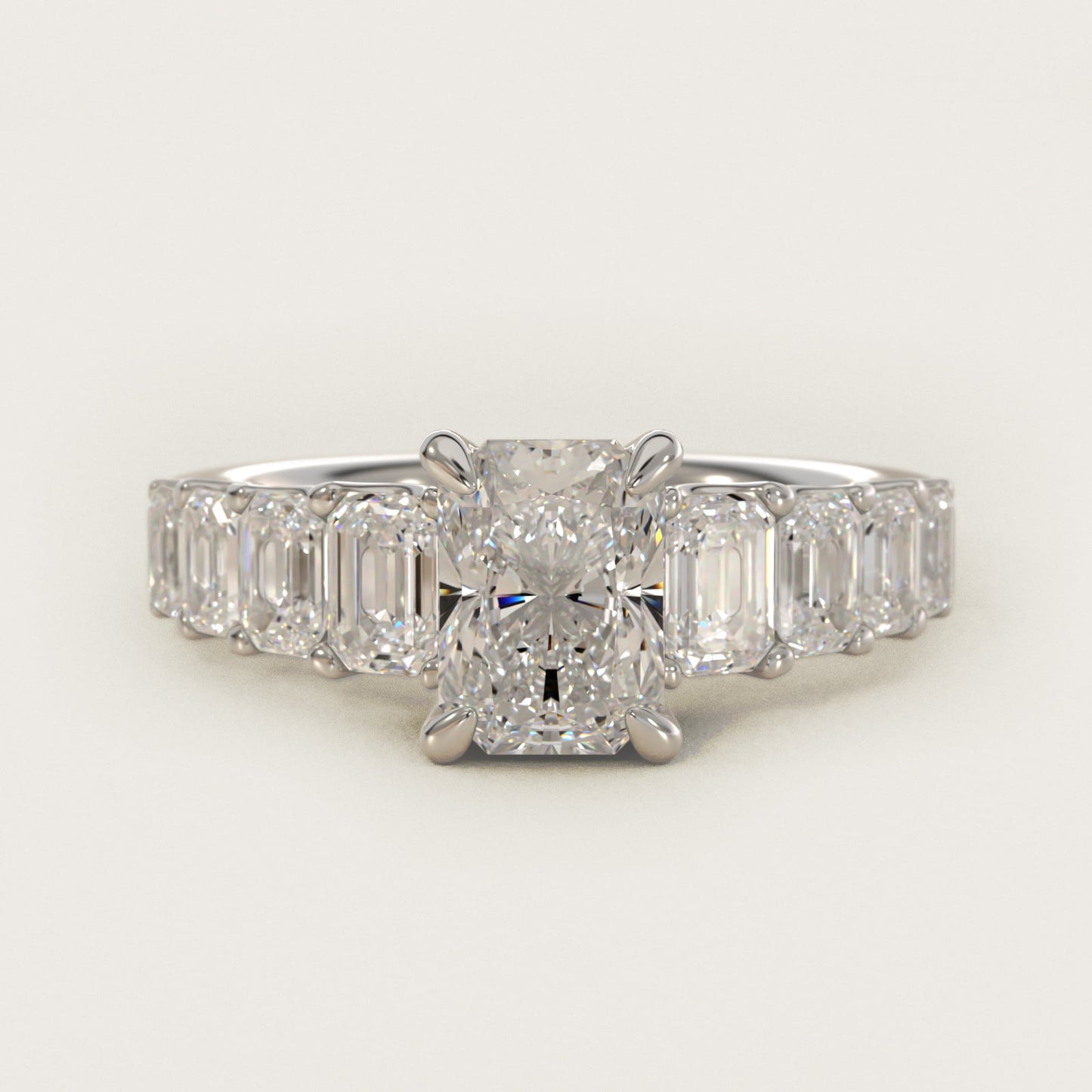 Radiant-Cut Diamond Engagement Ring in 14k White Gold - Radiant Center