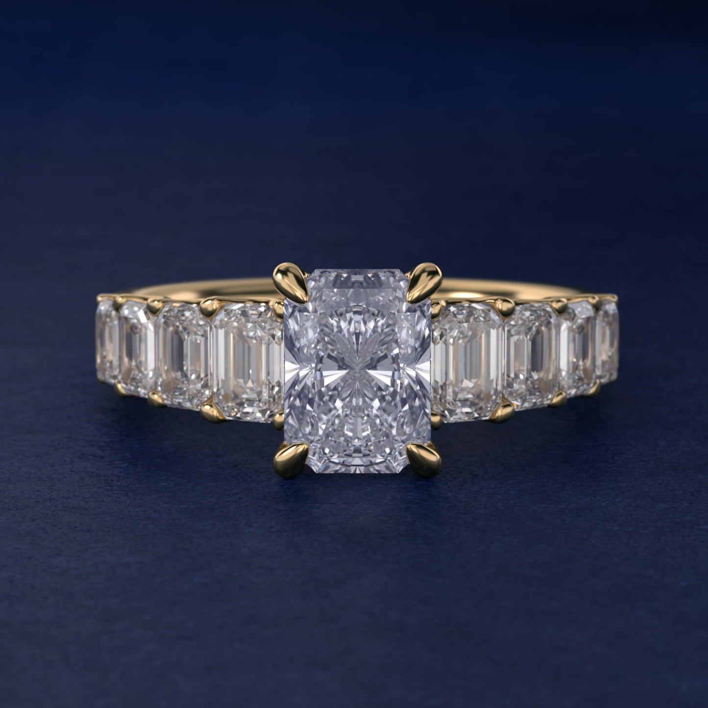 Radiant-Cut Diamond Engagement Ring in 14k Yellow Gold - Radiant Center