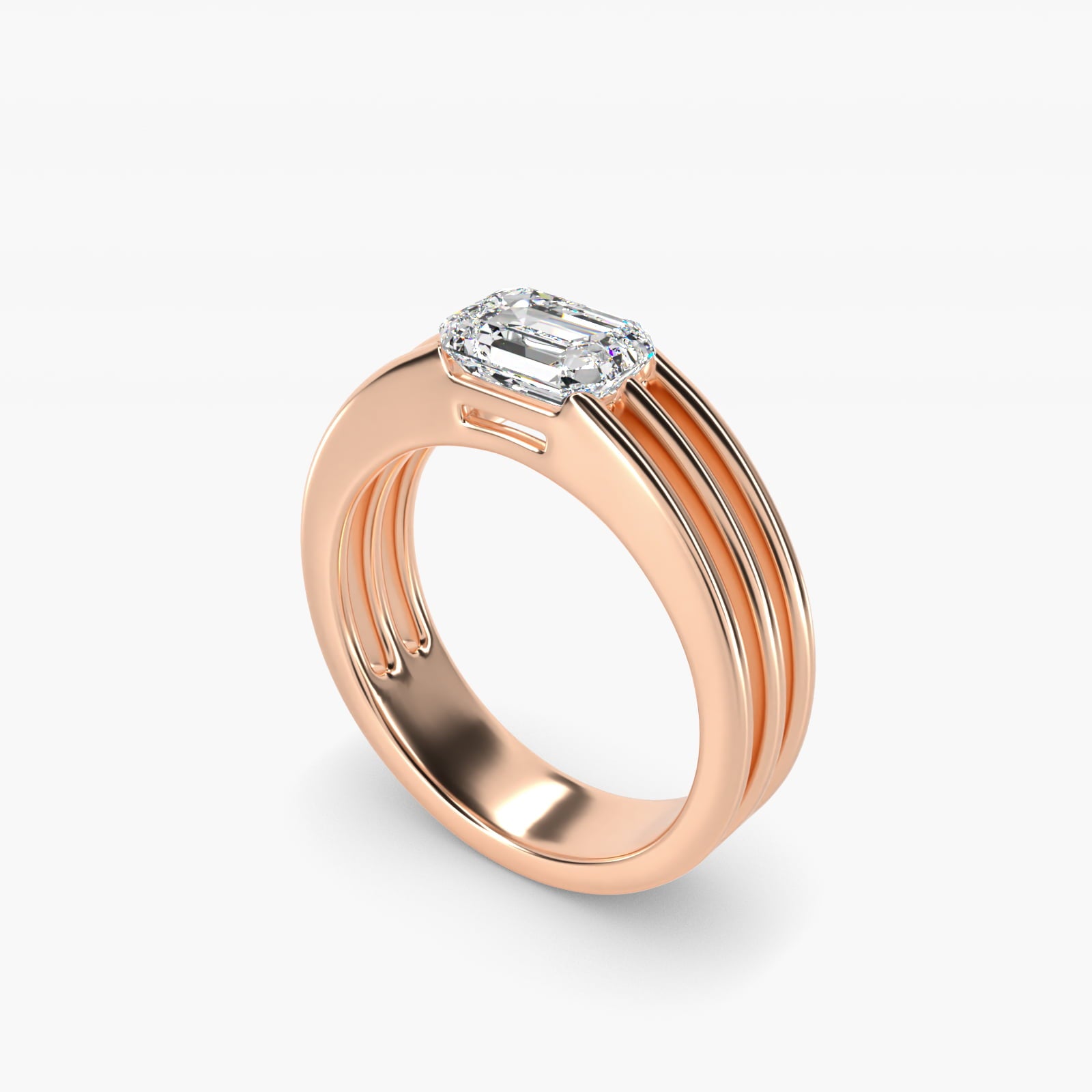 Ridged Dome Solitaire Engagement Ring In 14K Rose Gold By James Allen - Emerald Center