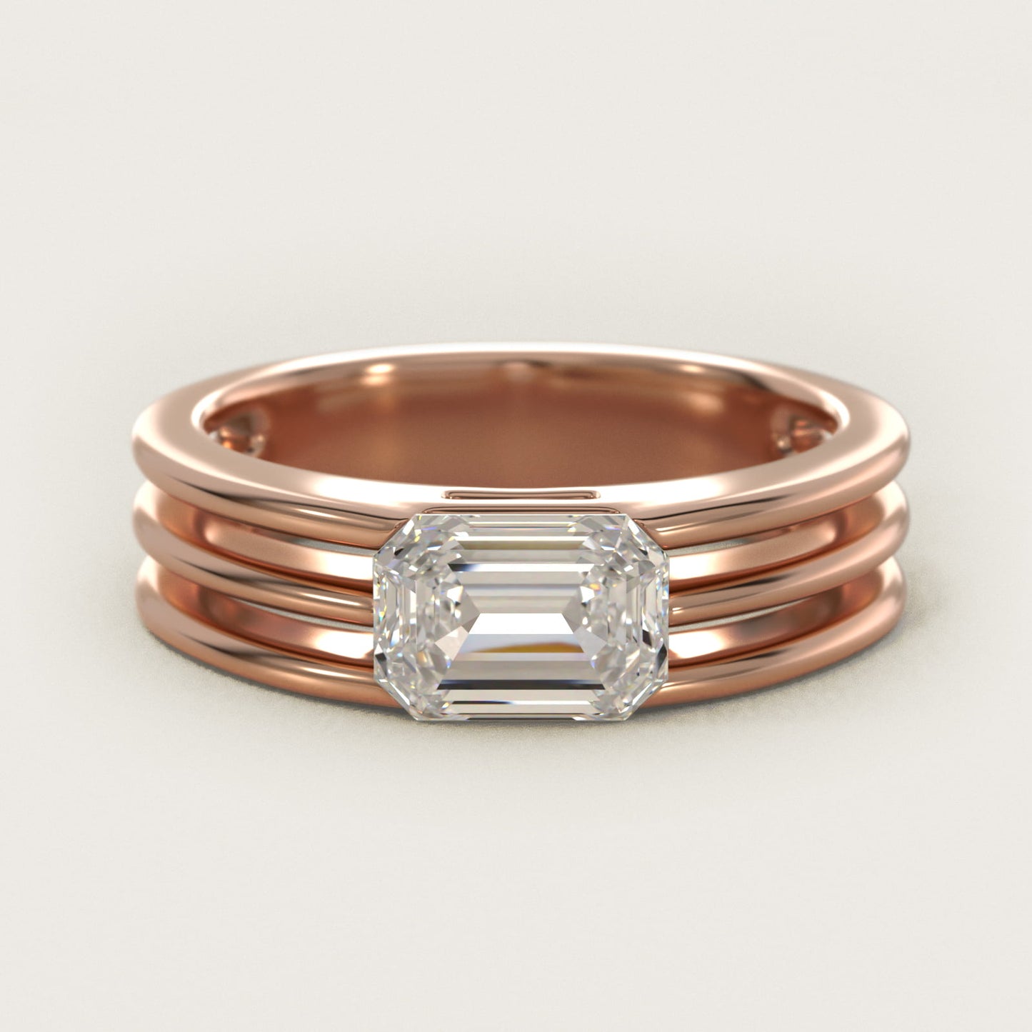Ridged Dome Solitaire Engagement Ring In 14K Rose Gold By James Allen - Emerald Center