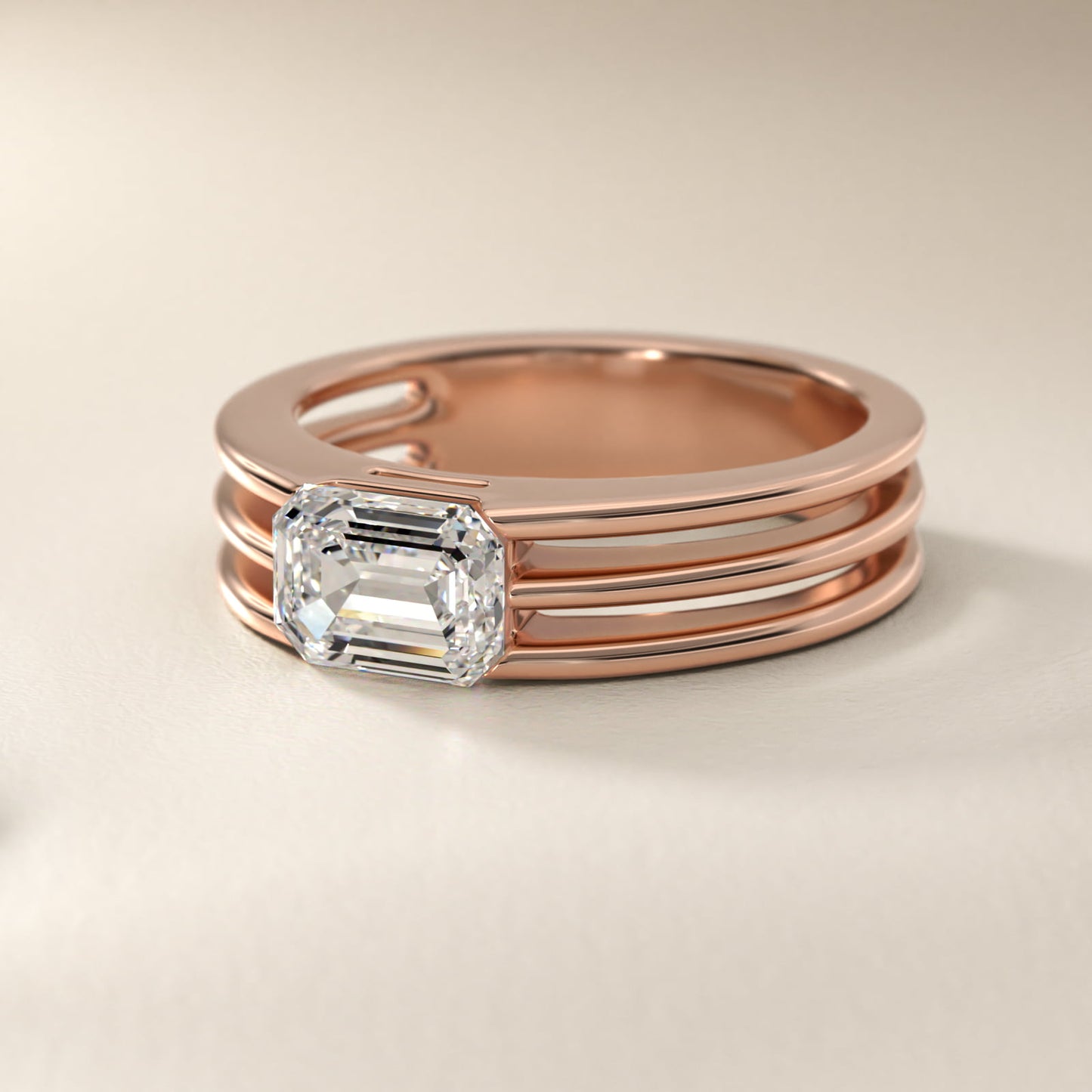 Ridged Dome Solitaire Engagement Ring In 18k Rose Gold By James Allen - Emerald Center