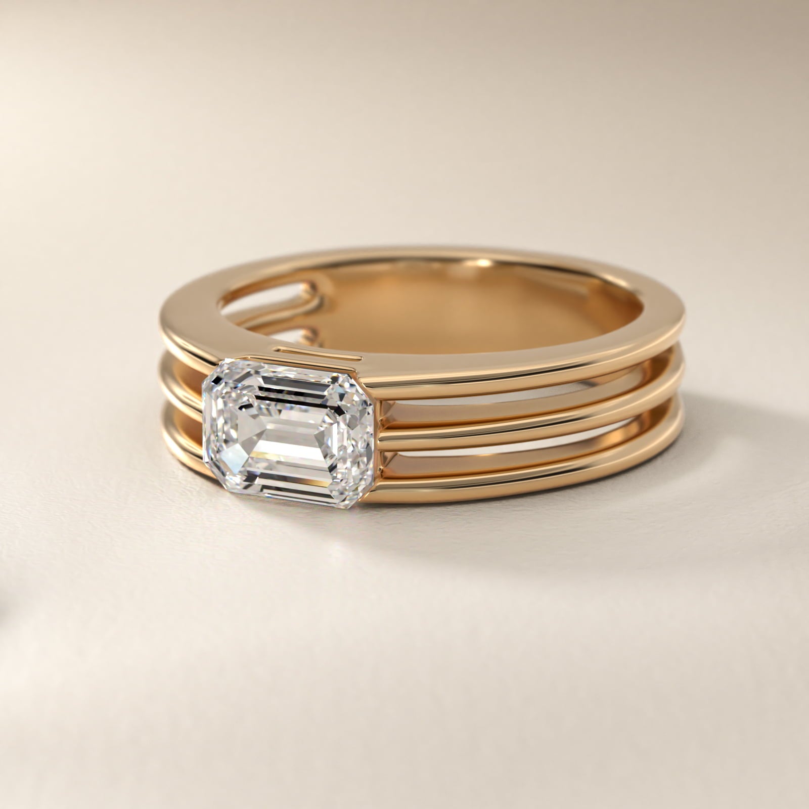 Ridged Dome Solitaire Engagement Ring In 18k Yellow Gold By James Allen - Emerald Center