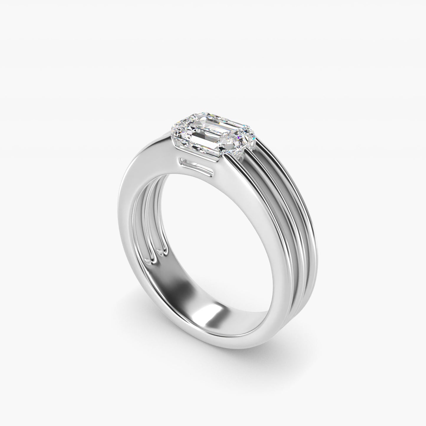 Ridged Dome Solitaire Engagement Ring In Platinum By James Allen - Emerald Center