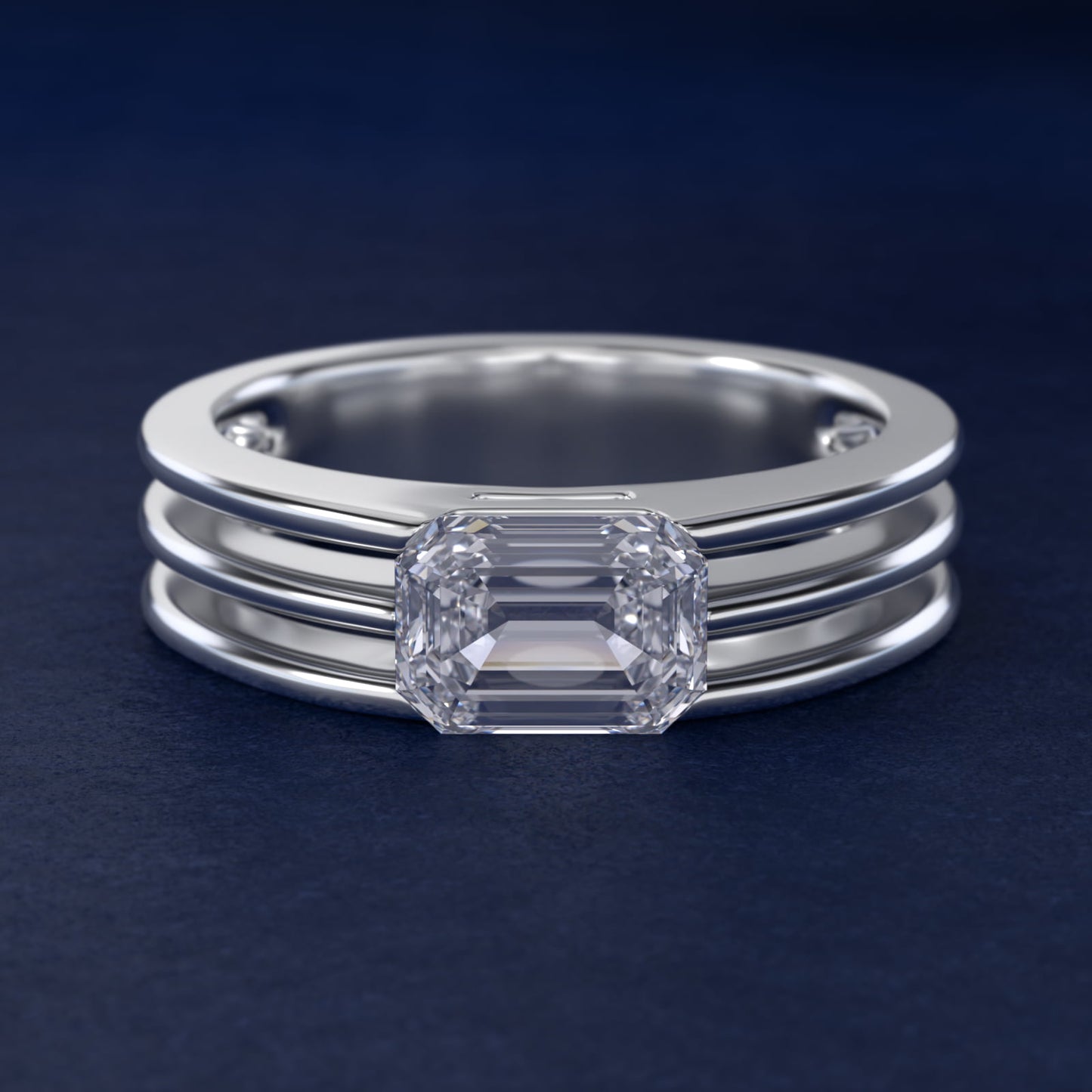 Ridged Dome Solitaire Engagement Ring In Platinum By James Allen - Emerald Center