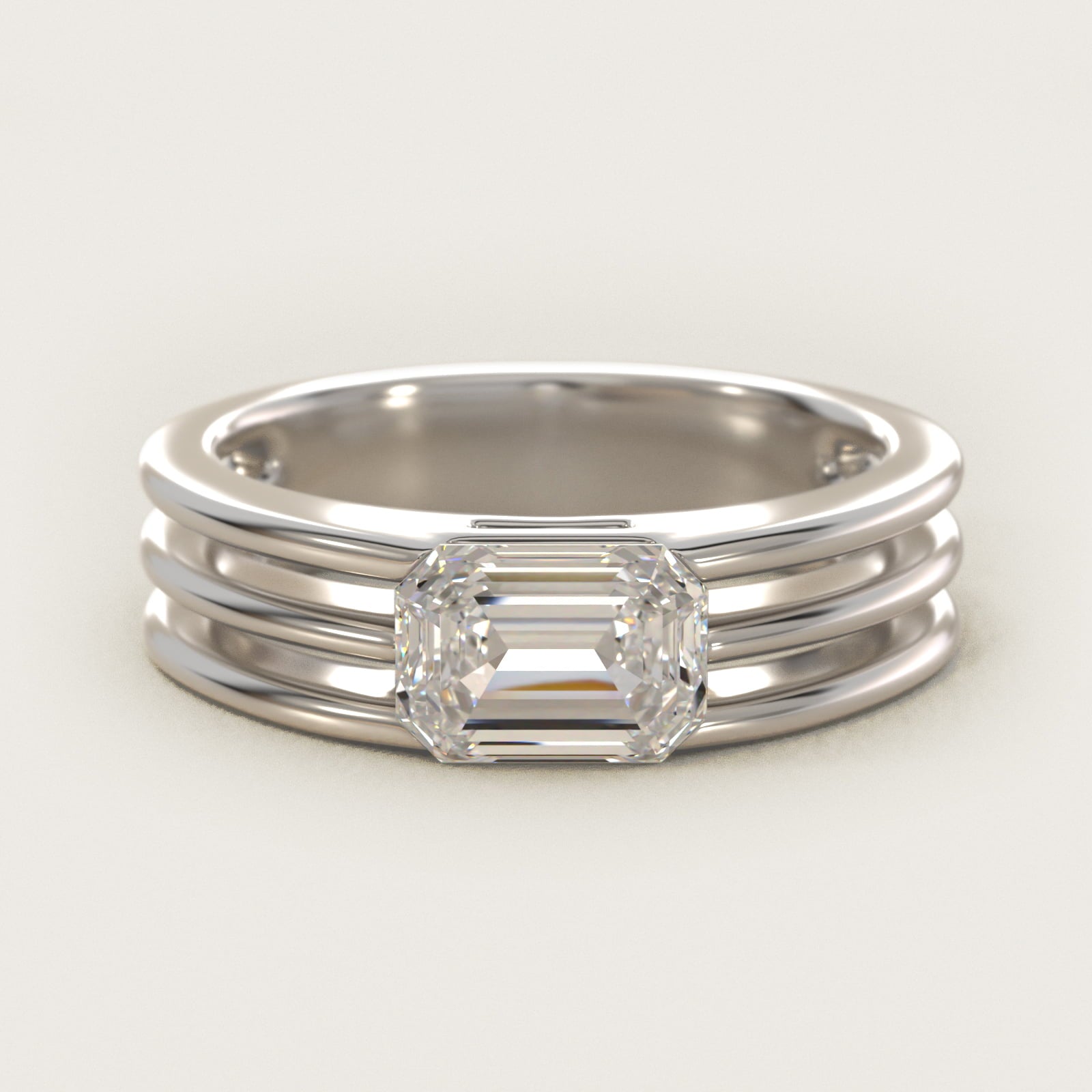 Ridged Dome Solitaire Engagement Ring In Platinum By James Allen - Emerald Center