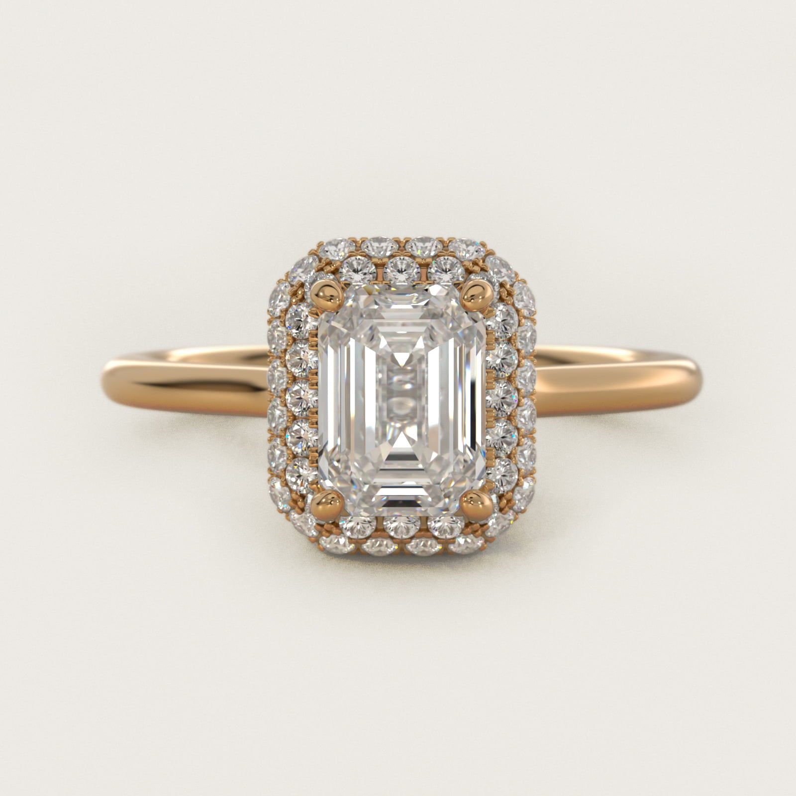 Rollover Halo Diamond Basket Engagement Ring in 14k Yellow Gold (3/8 ct. tw) - Emerald Center