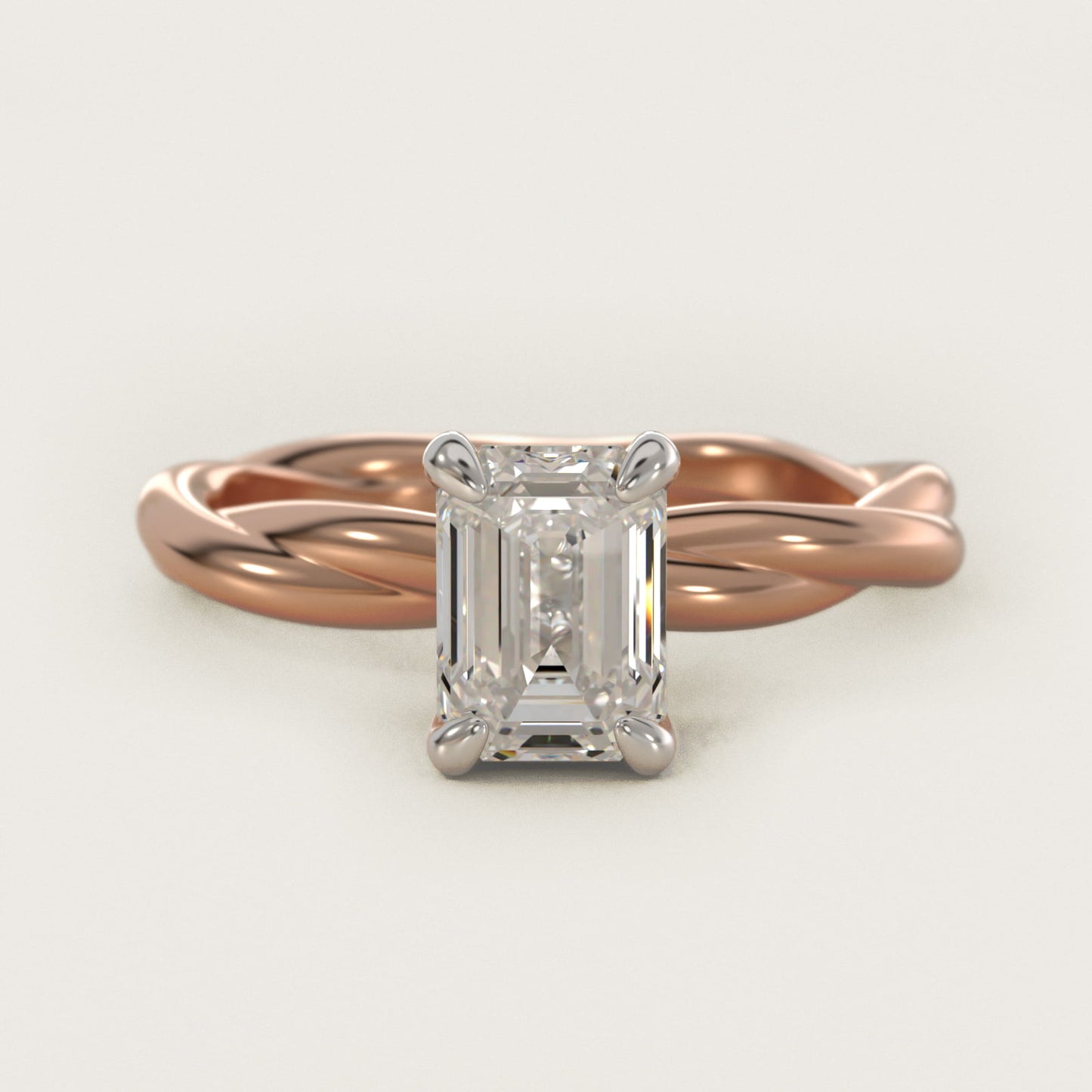 Rope Solitaire Engagement Ring In 18k Rose Gold By James Allen - Emerald Center