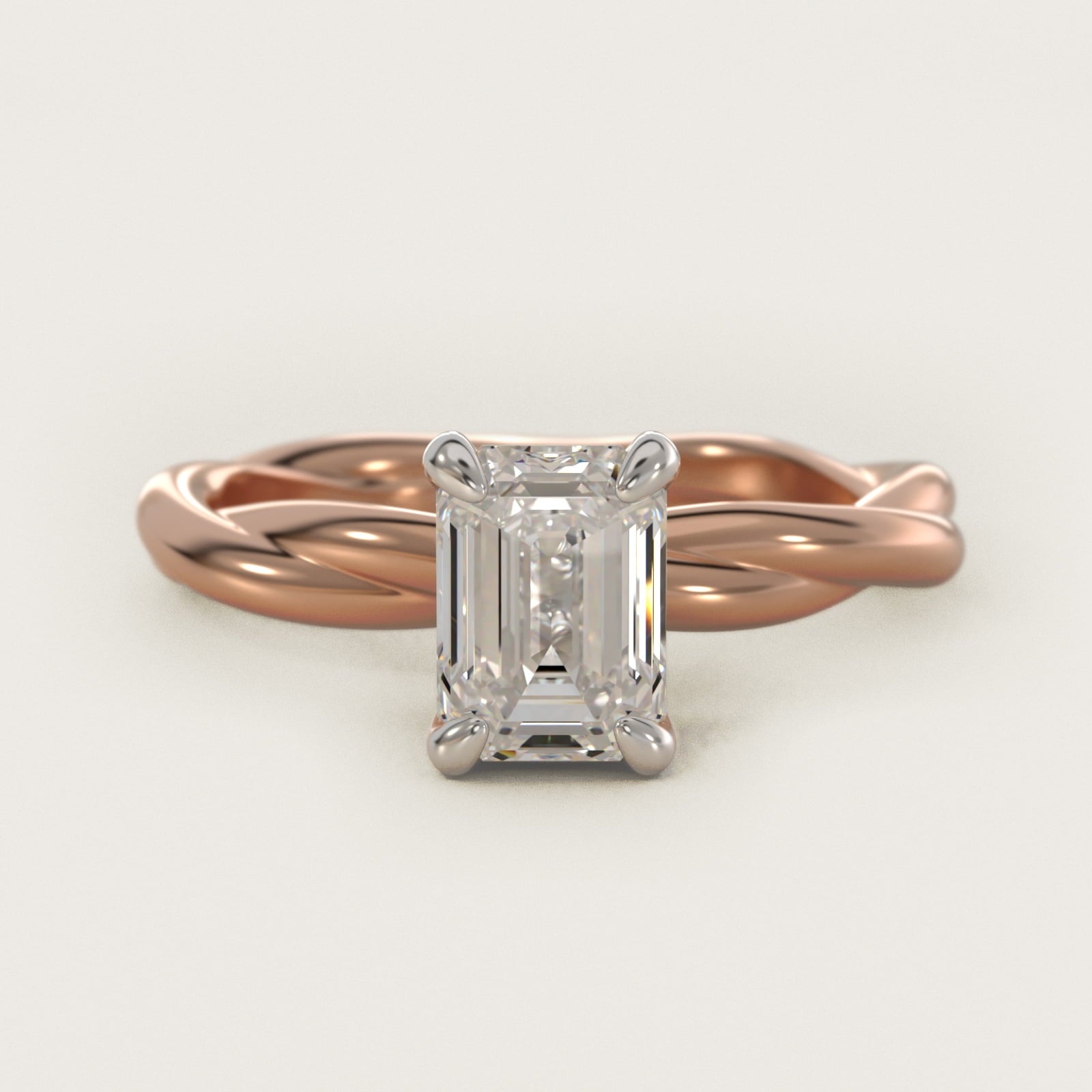 Rope Solitaire Engagement Ring In 18k Rose Gold By James Allen - Emerald Center