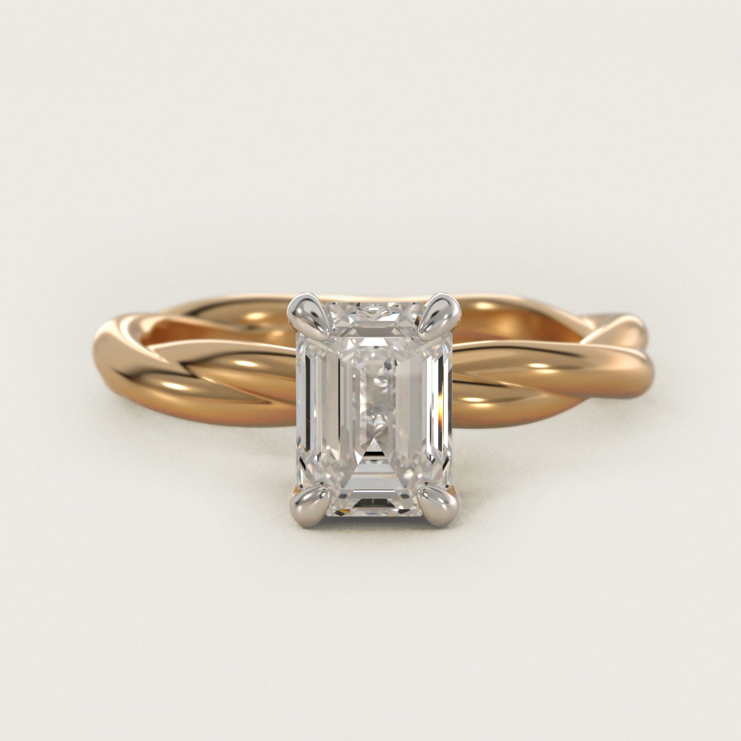 Rope Solitaire Engagement Ring In 14K Yellow Gold By James Allen - Emerald Center