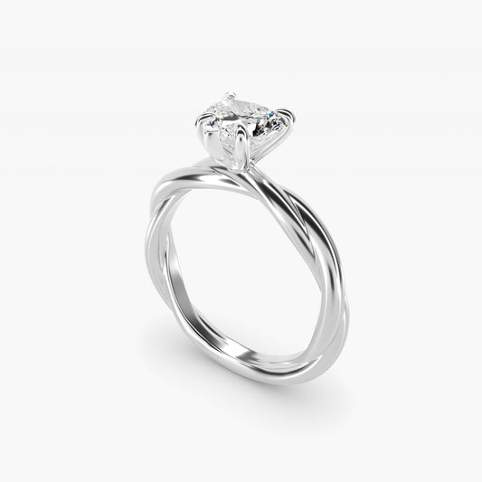 Rope Solitaire Engagement Ring In Platinum By James Allen - Heart Center