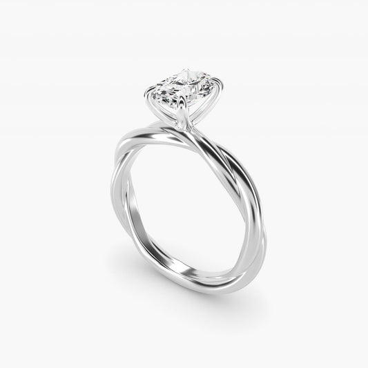 Rope Solitaire Engagement Ring In Platinum By James Allen - Oval Center
