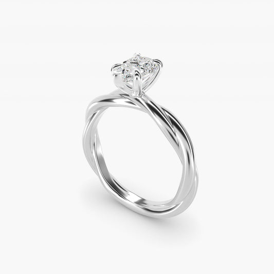 Rope Solitaire Engagement Ring In Platinum By James Allen - Pear Center