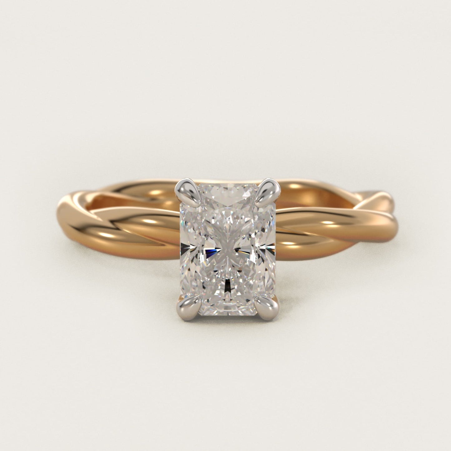 Rope Solitaire Engagement Ring In 18k Yellow Gold By James Allen - Radiant Center