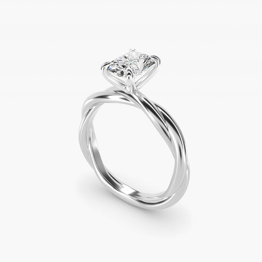 Rope Solitaire Engagement Ring In Platinum By James Allen - Radiant Center