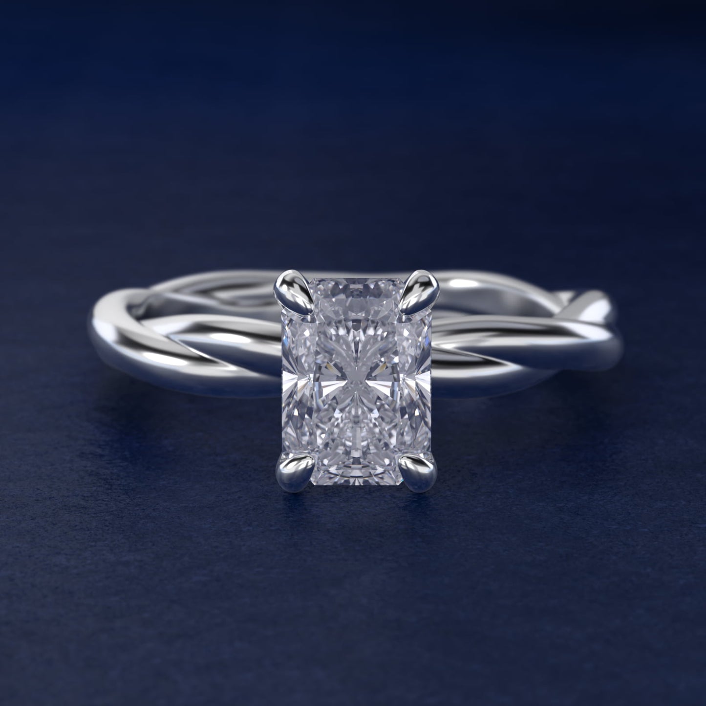 Rope Solitaire Engagement Ring In Platinum By James Allen - Radiant Center