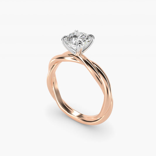 Rope Solitaire Engagement Ring In 14K Rose Gold By James Allen - Round Center
