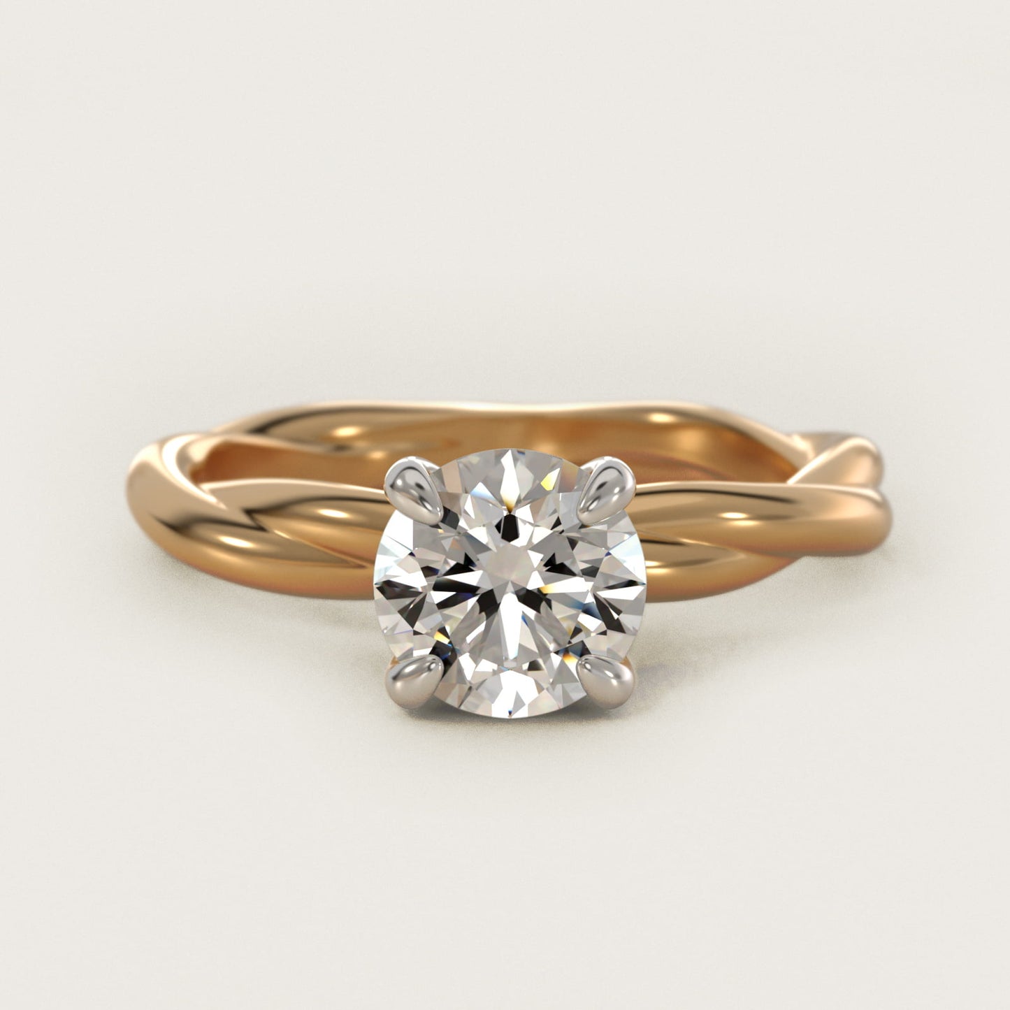 Rope Solitaire Engagement Ring In 18k Yellow Gold By James Allen - Round Center