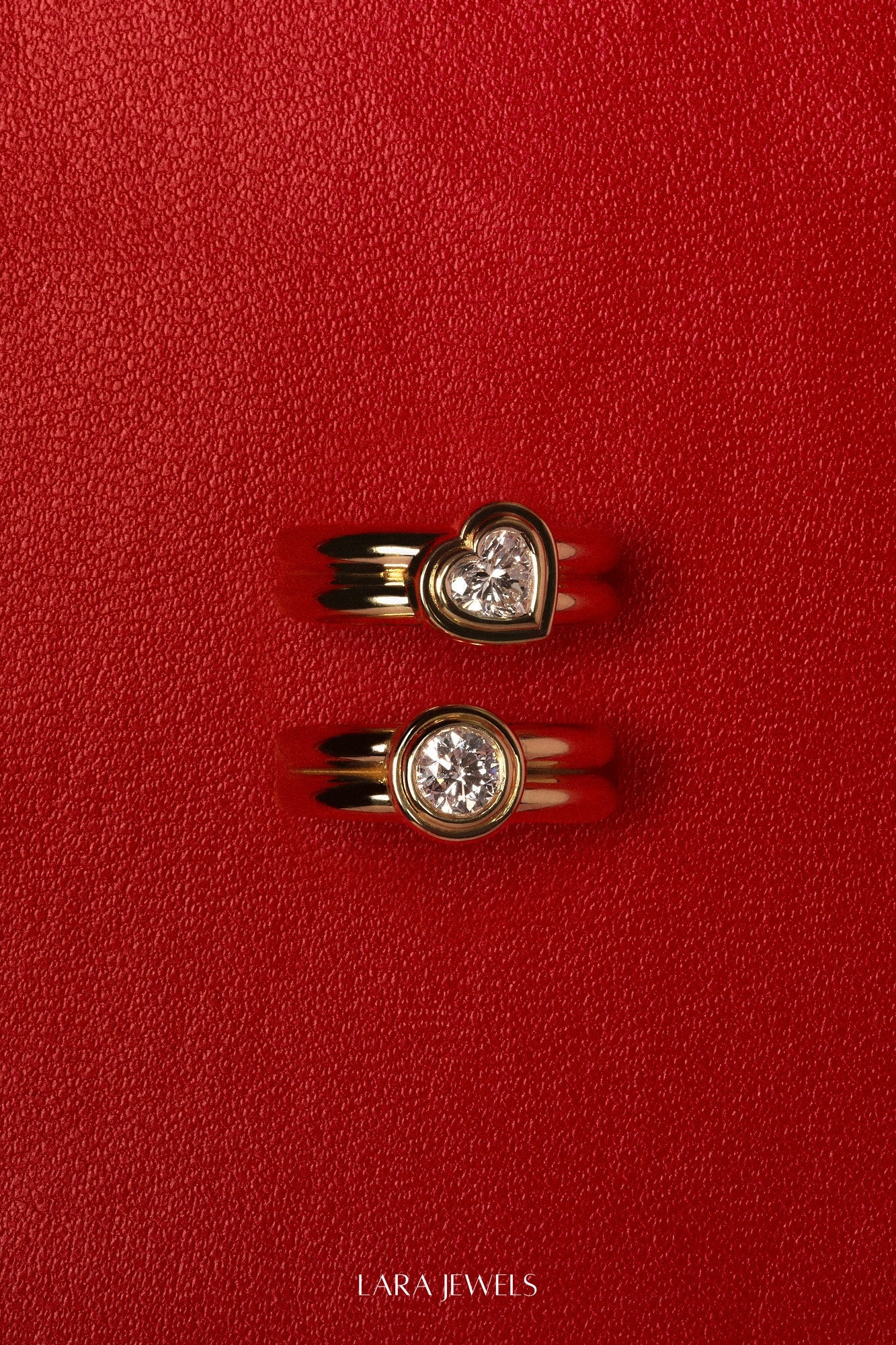 Roma Round Diamond Ring 18K Yellow Gold - Detail