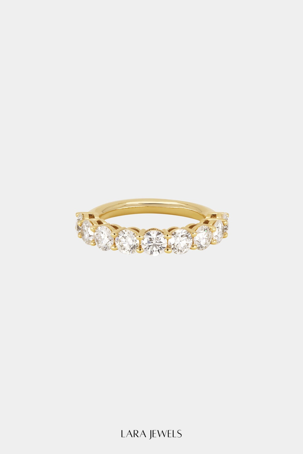 Round Diamond Half Band 18K Yellow Gold - Detail