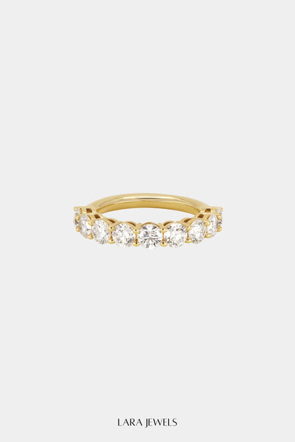 Round Diamond Half Band 18K Yellow Gold - Detail
