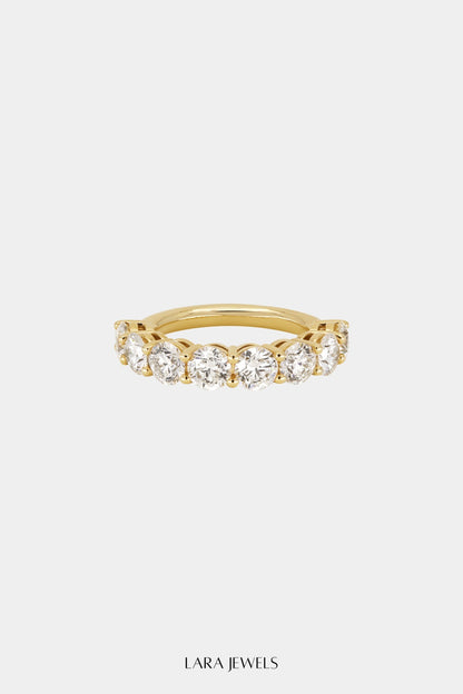 Round Diamond Half Band 18K Yellow Gold - Detail