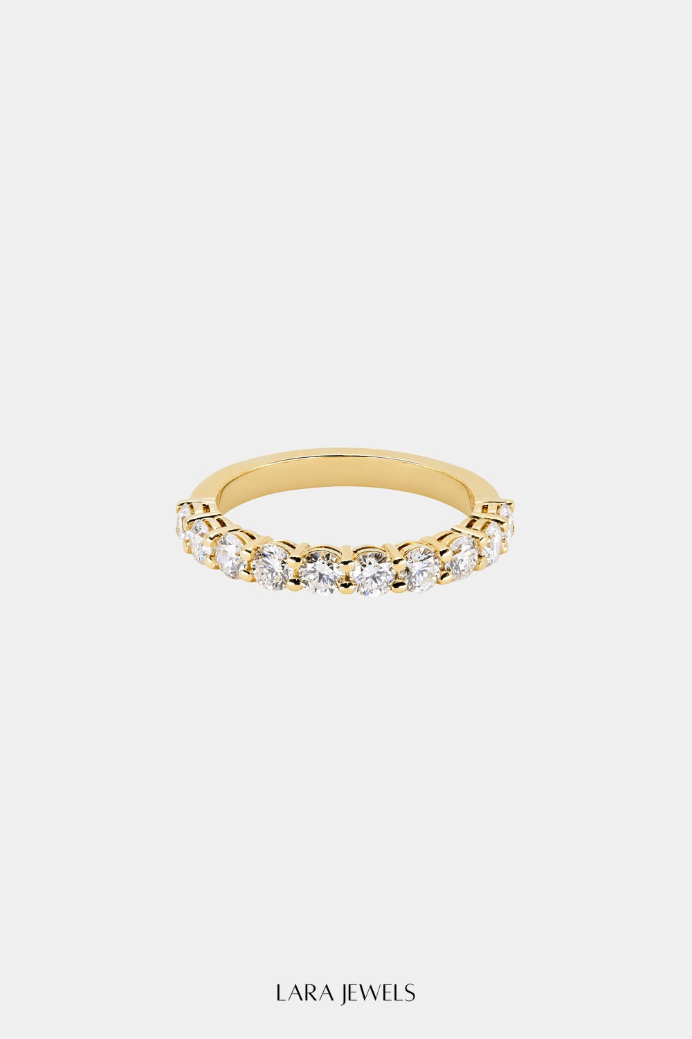 Round Diamond Half Band 18K Yellow Gold - Detail
