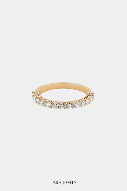 Round Diamond Half Band | 18K Rose Gold