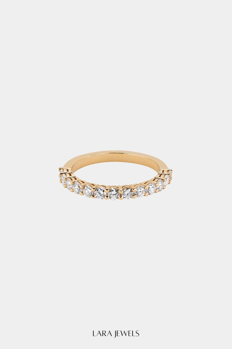 Round Diamond Half Band | 18K Rose Gold