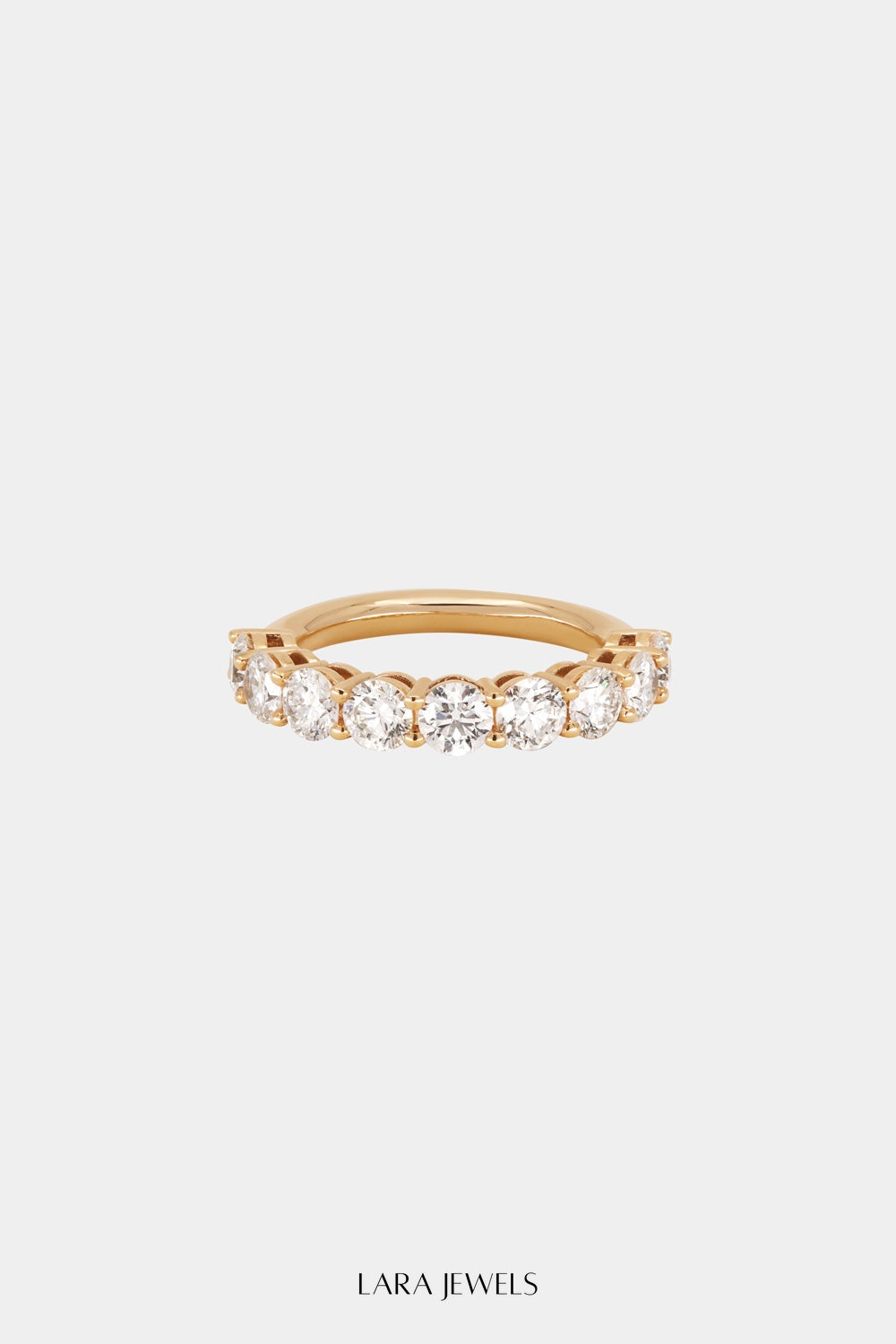 Round Diamond Half Band 18K Rose Gold - Detail