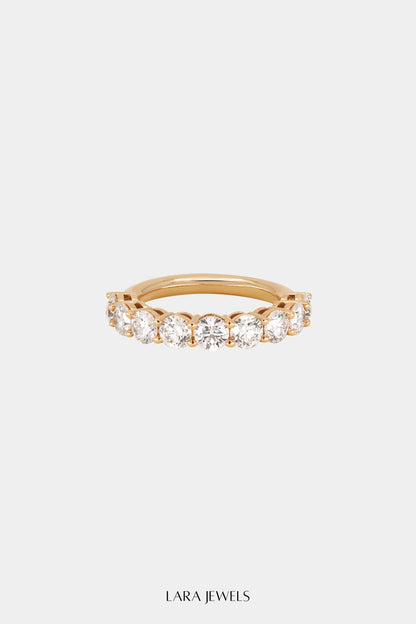 Round Diamond Half Band 18K Rose Gold - Detail