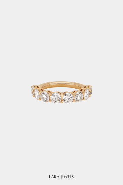 Round Diamond Half Band 18K Rose Gold - Detail