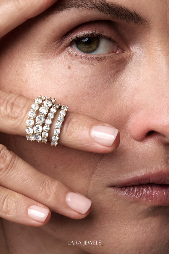 Round Diamond Half Band 18K Rose Gold - Detail