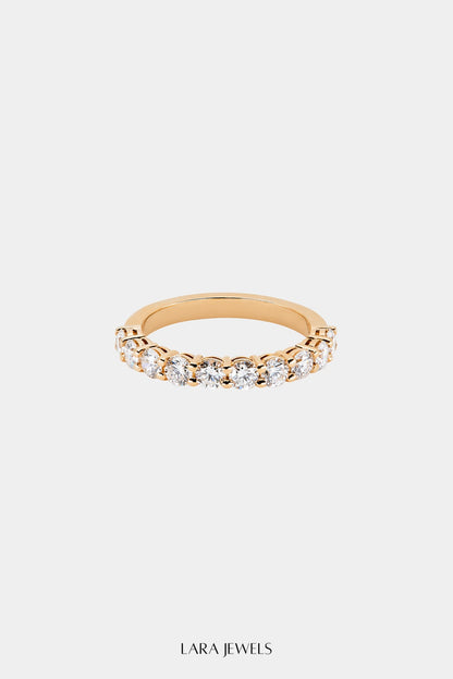 Round Diamond Half Band 18K Rose Gold - Detail