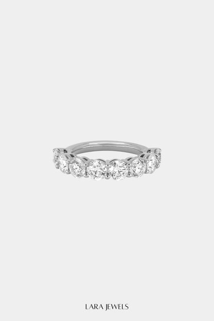 Round Diamond Half Band 18K White Gold - Detail