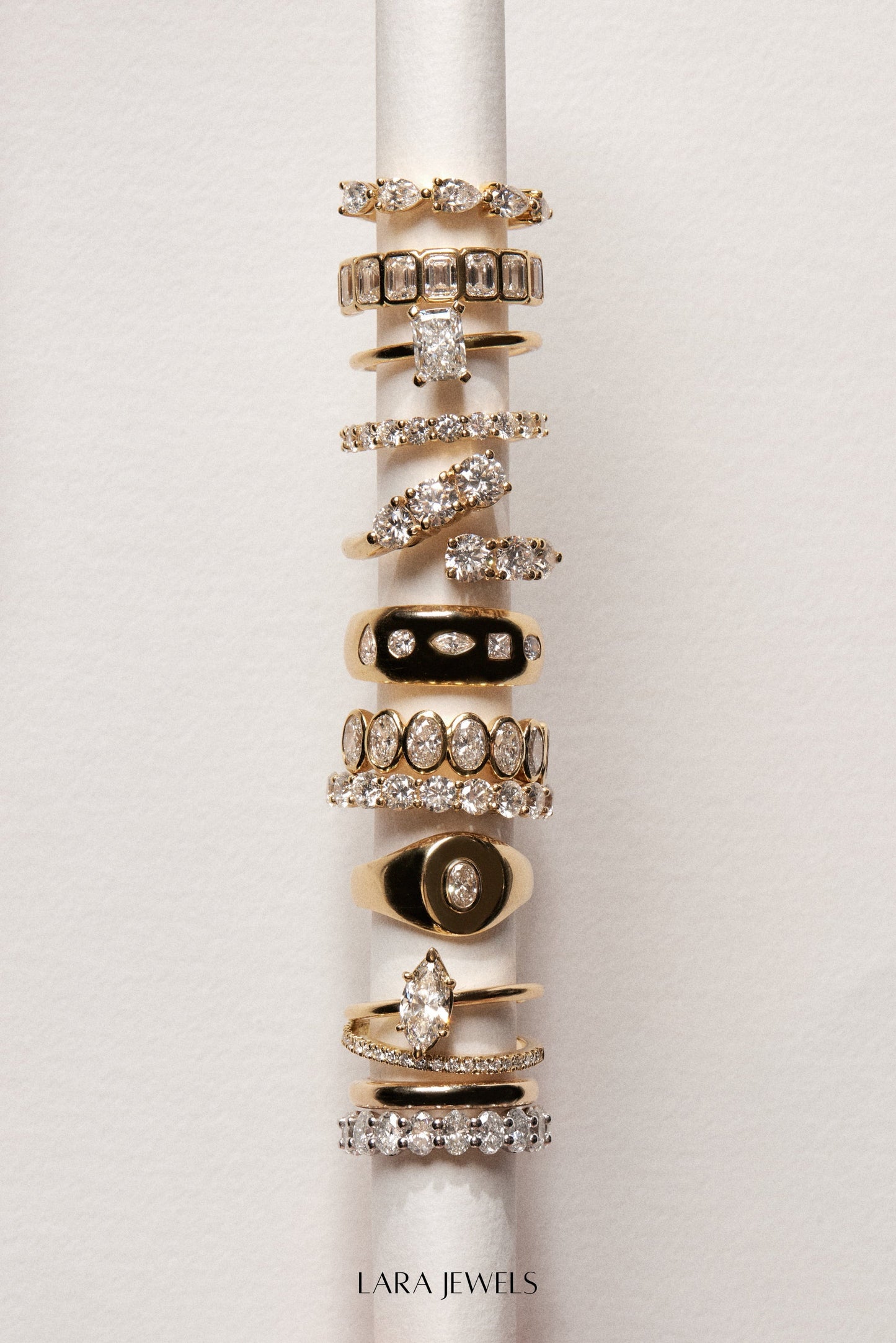 Round Diamond Half Band 18K White Gold - Detail