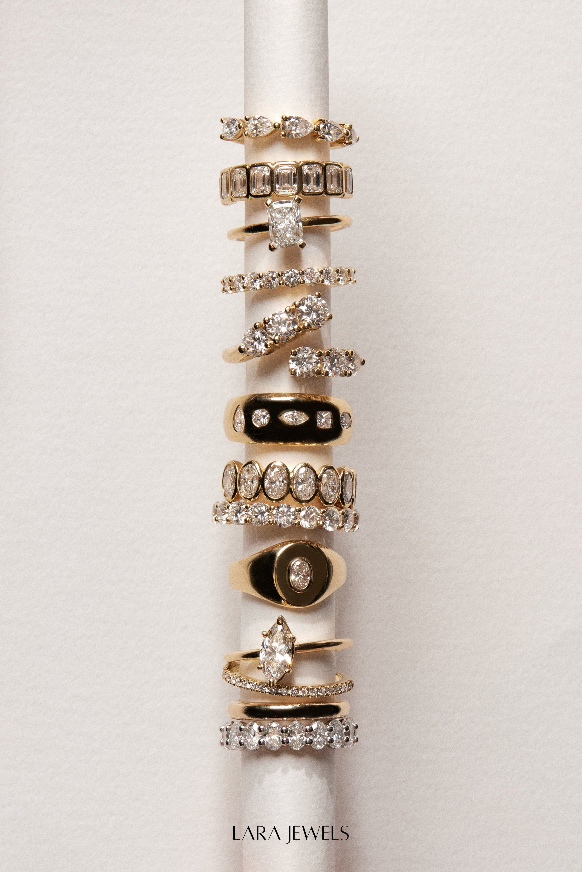 Round Diamond Half Band 18K White Gold - Detail