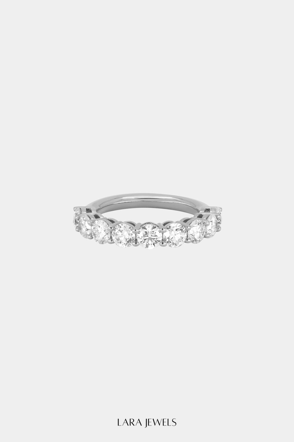 Round Diamond Half Band 18K White Gold - Detail