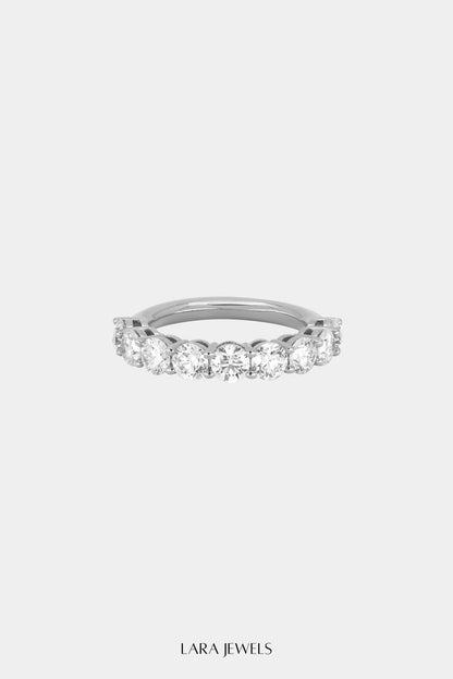 Round Diamond Half Band 18K White Gold - Detail